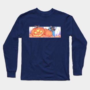 Nine Lives, Two Pumpkins Long Sleeve T-Shirt